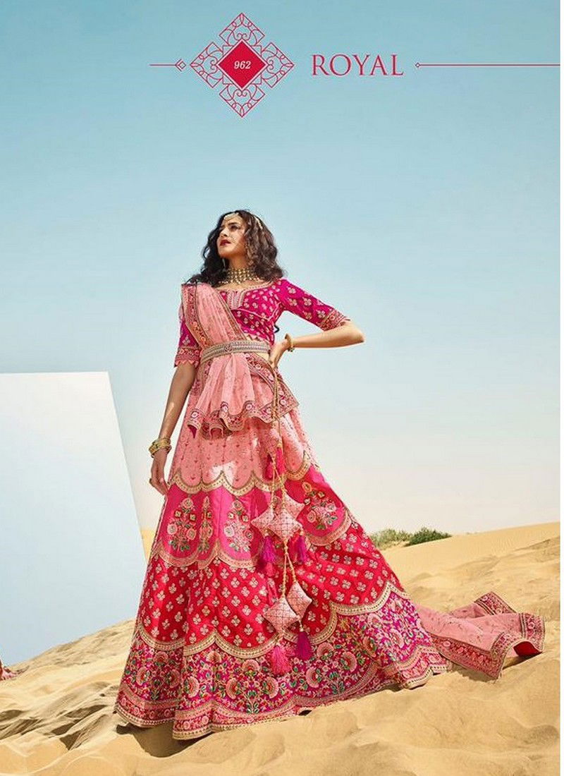 Pink Colour Latest Heavy Designer Wedding Wear Fancy Look and Beautifull Embroidered Bridal Lehenga Choli Collection 962